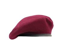 Nawati US Army Style Berets, 100% Wool British Military Berets for Men, Fashionable and Vintage Women's Beret Hats, Wine Red, One Size