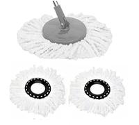 NAWAZ Premium Quality Replacement Mop Heads Refill for 360° Rotating Round Spin Magic Mop Microfibre Refills (Pack of 2)