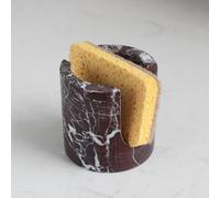 Nawgnail Natural Marble Travertine Sponge Holder for Kitchen Counter, Drying Rack, Sponge Caddy for Sink Organizer - Rosa Levanto Marble