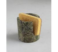 Nawgnail Natural Marble Travertine Sponge Holder for Kitchen Counter, Drying Rack, Sponge Caddy for Sink Organizer - Green Rainforest Marble