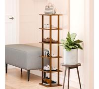 nawoefii 5/6/7/8 Tier Vertical Bamboo Shoe Rack, Space Saving Corner Shoe Shelf, Tall Shoe Tower, Shoe Rack for Entryway, Closet