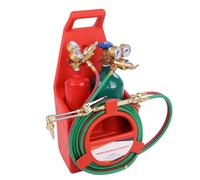 nawoefii Oxy Acetylene Torch Kit, Oxy Acetylene Torch Set with Gauge Oxygen Acetylene Welding Cutting Torch Kit, Portable Brazing Torch Kit with Ergonomic Carrying Handle, Long Pipe Brass Nozzle Red