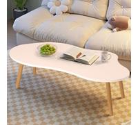 nawoefii Small Coffee Table, Cloud Shape Coffee Table, Strong Load-Bearing, Spacious Desktop, Solid Legs Living Room Center Minimalist Display Coffee Table White