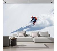 NAWVNMI Alpine Skiing Wallpaper for Living Room - Skiers Wall Murals for Bedrooms, Alpine Skiing Wall Art, Silk Photo Wallpaper 3D Effect, 450 x 315cm