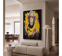 NAWVNMI Animals Graffiti Wall Art Poster, Canvas Wall Decor Picture, Gorilla Banana, Decorative Painting for Bathroom Living Room Bedroom and Kitchen, 20x28 Inch Unframed