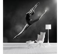 NAWVNMI Ballet Dancer Wallpaper for Living Room - Jumping Movements Wall Murals for Bedrooms, Ballet Dancer Wall Art, Silk Photo Wallpaper 3D Effect, 300 x 210cm