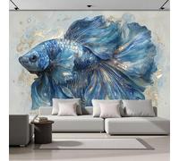 NAWVNMI Beautiful Betta Fish Mural Wallpaper 450 x 315cm Silk Mural Wallpaper Dreamy Elegant Murals for Bedroom Living Room Bathroom Kitchen, Sofa TV Background Wall Mural