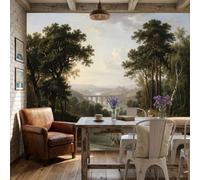 NAWVNMI Classical Landscape Oil Painting Wall Mural Wallpaper, Stream Farmer, Panoramic Silk Paste-the-Wall, Multi-Panel Wall Art for Living Room or Bedroom, 200 x 140cm