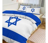 NAWVNMI Duvet Cover Super King Size Israel Flag Pattern Duvet Cover Bedding Sets Lightweight Soft Comforter Cover Set Includes 1 Duvet Cover with 2 Pillowcases, No Comforter
