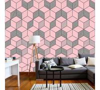 NAWVNMI Kids Room Simple Solid Geometry Wall Mural, Rhomboid Mesh Wallpaper Mural for Bedroom, Living Room, Nursery Room, Large Background Decor - 177" x 124" (Not Peel and Stick)