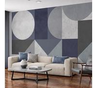NAWVNMI Large Retro Collage Patterns Mural Wallpaper 250 x 175cm, Circular Geometric Photo Wallpaper, Silk Wall Mural Decoration Poster Picture for Bedroom Living Room Hallway Sofa Backdrop