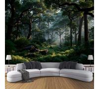NAWVNMI Primitive Jungle Mural Wallpaper Greenery Giant Rocks Wall Mural Decoration Poster Picture Design Modern Primitive Jungle Wallpaper for Living Room Bedroom- 400 x 280cm