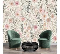 NAWVNMI Romantic Country Style Silk Mural Wallpaper Large Size Delicate Floral Poster Picture Design Wall Decor Picture, Wallpaper for Living Room Bedroom Mural border-150 x 105cm