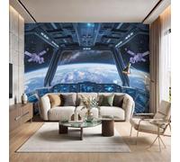NAWVNMI Space Capsule Wallpaper, Spaceship Control Panel Mural Wallpaper, Space Capsule Room Decor Wall Art for Living Room Bedroom Kitchen 450(W) X 315cm(H)