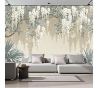 NAWVNMI Wallpaper Murals 200 x 140cm Hanging Plants Bohemian Style 3D Silk Wall Mural for Bedroom Living Room Walls Decor, Beige Gray Blue TV Background Sofa Wall Sticker (Not self-Adhesive)