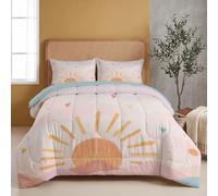 NAWVNMI Watercolor Landscape Quilted Bedspread for Single Size