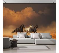 NAWVNMI Wild Horse Herd Photo Wallpaper 200 x 140cm Wall Mural Desert Storm Versatile Photo Wallpaper & Wall Sticker, for Bedroom Living Room & Home Décor, Including Kids' Room Art Poster