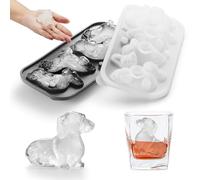 Nax Caki 3D Dachshund Dog Ice Cube Mold Fun Shapes, Dachshund Gifts for Women, Cute Large Craft Ice Mold, Big Dog Ice Cube Trays for Whiskey Cocktails Bourbon