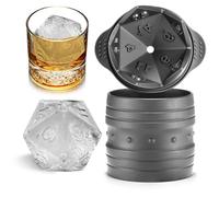 Nax Caki D20 Dice Ice Mold, DND Gamer Gifts for Men Women, Cool Christmas Stocking Stuffers Ideas for Adults TTRGP Lover, Large Silicone D&D Accessories Ice Cube Tray for Cocktails,Bourbon,Whiskey