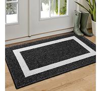 NAXBEY Door Mat Indoor Doormat,Non-Slip Absorbent Dirt Trapper Door Mats Indoor,Machine Washable Low-Profile Floor Mats for Front Back Door,Hallway,Kitchen,Garden,Laudry Room (60 x 90 cm, Black)