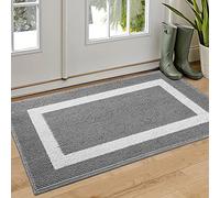 NAXBEY Door Mat Indoor Doormat,Non-Slip Absorbent Dirt Trapper Door Mats Indoor,Machine Washable Low-Profile Floor Mats for Front Back Door,Hallway,Kitchen,Garden,Laudry Room (60 x 90 cm, Grey)