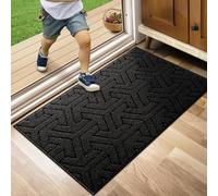 NAXBEY Door Mats Indoor, Absorbent Machine Washable Non-Slip Inside Door Mat, Heavy Duty Dirt Trapper Doormats For Entrance,Patio,Bedroom,Stairs,Kitchen(60x90cm, Black)