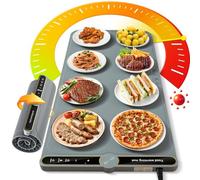 NAXBEY Warming Mat for Food Extra Large, Silicone Heating Mat for Food, 15"x31.6" Foldable Food Warming Mats for Countertops, Parties, and Daily Use with Timer and 9 Temperature Levels