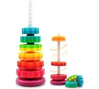 NaXew Spinning Stacking Toy for Toddlers 1-3, Rainbow Spinning Wheel Stack Toy, Fun and Engaging Brain Development Toys for Kids