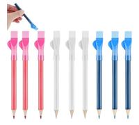 NAXIXI 9PCS Fabric Pens & Tailors Chalk Set,3 Colors Washable Fabric Markers & Wh/ite Fabric Pen,Water Soluble Chalk Markers for Diy Crafts,Sewing Accessories with Eraser Brush & Sharpener