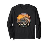 Naxos Greek Island Sunset Art Design Long Sleeve T-Shirt