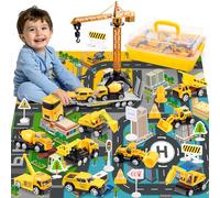 Naxudcoo Construction Toys For 3-7 Year Old Boys: Construction Truck Toy Set Toddler Car Truck Toys - Crane Digger Dump Trucks, Digger Toys For 3 4 5 6 7 Years Old Boys Gifts