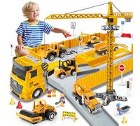 Naxudcoo Construction Toys For Boys, Construction Truck Toy Set Toddler Car Truck Toy - Crane Excavator Digger Dump Trucks, Construction Vehicle Toys For Age 3+