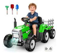 Naxudcoo Ride On Tractor With Detachable Trailer: Remote Control Tractor Toys For 3-12 Year Old Kid, 12v Kids' Electric Vehicles With Led Headlights, Bluetooth & Usb, Ride On Car Gifts For Kids 3+