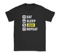 NAXVBEOD Eat Sleep Dollar General Repeat T-Shirt Black L