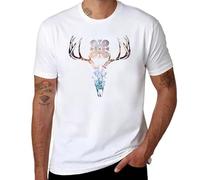 NAXVBEOD Sisu Deer Skull Finnish Suomi Finland Hannunvaakuna T-Shirt Man Clothes Mens Cotton t Shirts White S