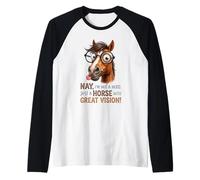 Nay Im Not A Nerd Just A Horse with Good Vision Glasses Fun Raglan Baseball Tee