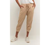 Naya Capri Cropped Trousers Plain Kaffe Yellow 10