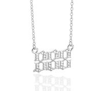 Nayaboo 14k Gold Angel Number Necklace, Dainty Pendants Necklace for Women, 111 222 333 444 555 666 777 888 999 Personalized Number Chain (888-Silver)