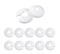 NAYAGOGO 12 PCS Plastic Radiator Pipe Covers White Pipe Collars, Pipe Decoration Cover, White Radiator Pipe Collars, Water Pipe Covers Fit for 15 mm Diameter Pipe