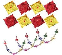 NAYAGOGO 8 Pack Christmas Hanging Decorations, Foil Garlands, Ceiling Garlands 9Ft Red Green Colourful Festive Foil Hanging Decorations for Xmas New Year Holiday Party Supplies