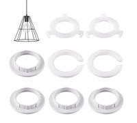 NAYAGOGO 8 Pack White Lamp Shade Reducer Set - 3 Sizes - 2 x E27 to E14 Lampshade Reducer, 2 x E14 Screw Collar Ring (Inner Diameter: 29 mm)