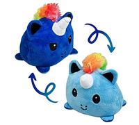 Nayble Reversible Unicorn Teddy Cat Plushie Toys Mood Plush Unicorn Toys Stuffed Animal Cute Plushies Gifts for Girls, Boys and Adults (Baby Blue & Dark Blue)