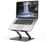 Nayka Adjustable Laptop Stand for Desk, Metal Foldable Laptop Riser, Portable Laptop Holder Mount, Ventilated Cooling Computer Notebook Stand Compatible with 10-15.6” Laptops