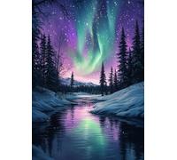 Naykow Aurora Borealis Diamond Painting Kits for Adults Full Drill 5D Diamond Art Kits DIY Diamond Painting by Number 12 x 16 inches