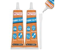 Nayrmaer Fabric Glue, 60ml*2 Waterproof Clear Adhesive for Clothes, Material, Textile, Upholstery and Felt (Fabric Glue)