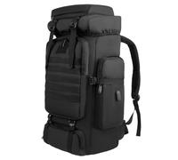 Nayubo 80L Hiking Backpack Large Capacity Tactical Durable Frame Molle Rucksack with USB Charging Port for Men Women Camping Climbing Outdoor Travel Trekking Gear (Black)