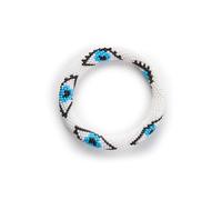 NAZ COLLECTION, Evil Eye Protection Bangle Bracelet, Bohemian Stackable Beaded Bracelets, Handmade Multicolor Bohemian Stacking Crochet Bracelet, Boho Charm Beach Jewelry for Women, Gift for Her, One