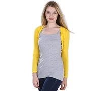 NAZ Fashion Ladies Long Sleeve Shrug Womens Bolero Cardigan Top UK 8-26 Yellow
