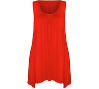 NAZ Fashion Ladies Womens Hanky Hem Flared Sleeveless Plus Size Summer Vest Top UK 8-26