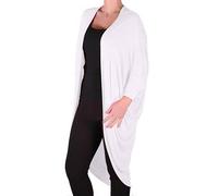 NAZ Fashion Womens Batwing Waterfall Ladies Cocoon Open Long Cardigan Kimono Shawl One Size fits UK 8-26 White